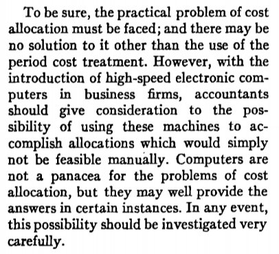 mikeramo's tweet photo. A 1961 this author was concerned computers wouldn't do the trick. #accounting #variablecosting https://t.co/AUE8JCrLX7