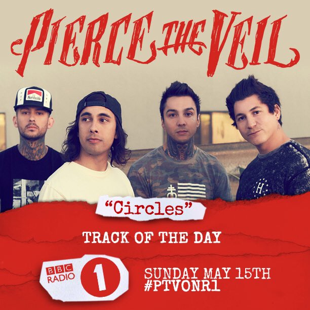piercetheveil's tweet photo. Our new single 'Circles' is Track Of The Day on @BBCR1 today! Hear it played on every show. #PTVonR1 https://t.co/OMTfWmVDha