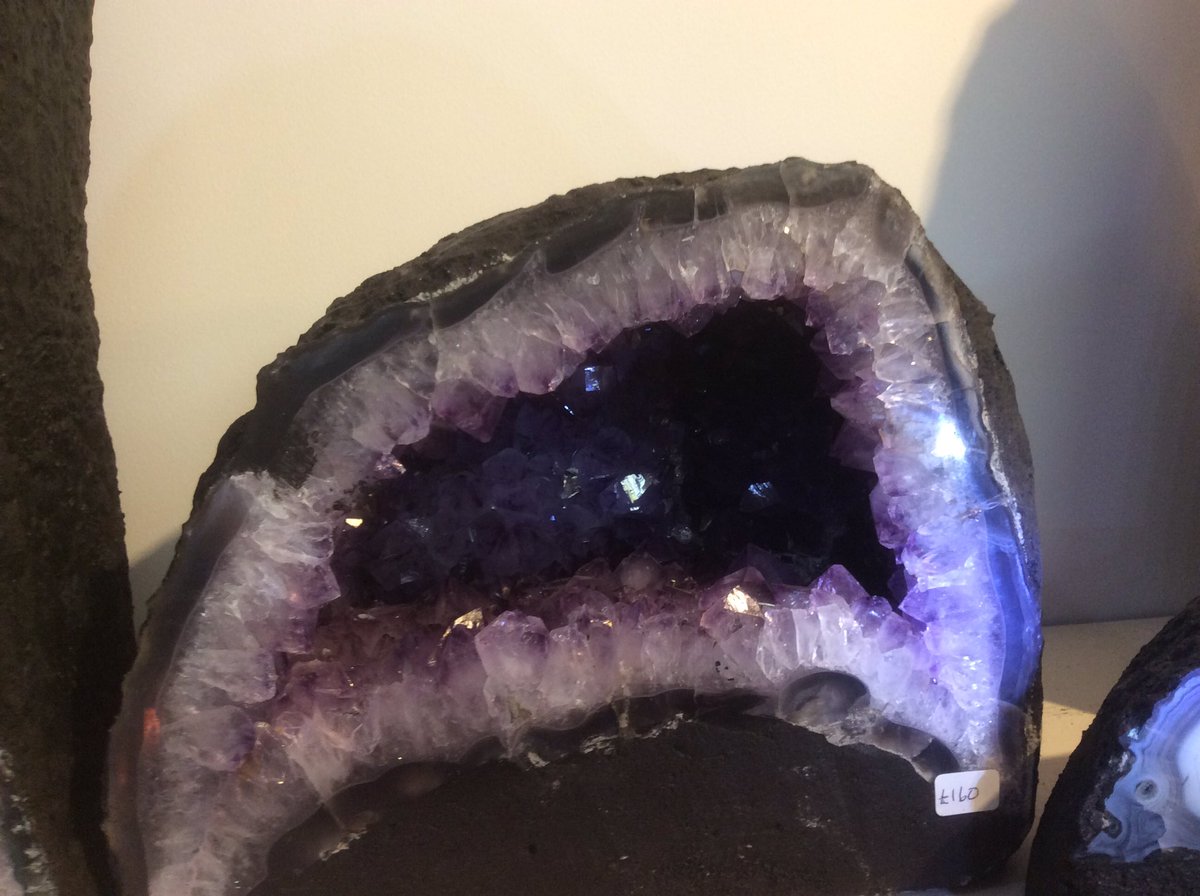 What a beauty. Cracking amethyst cave. Amazing colour. #boscastlerocks