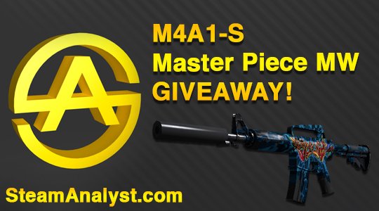 Weekly Giveaway - M4A1-S | Master Piece (MW). Enter here: goo.gl/JWrfVs #steamanalyst #CSGOgiveaway
