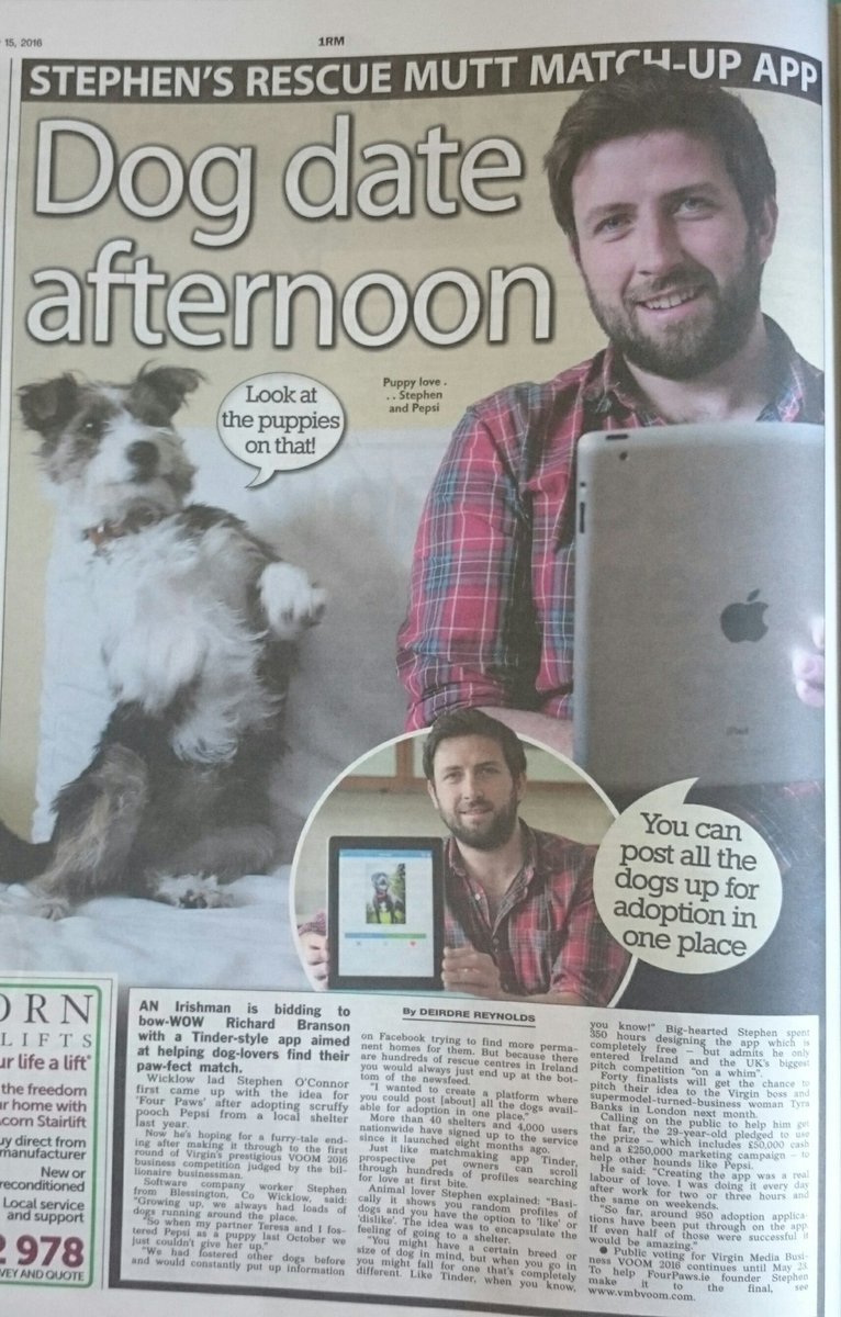 Great article in <a href="/IrishSunOnline/">The Irish Sun</a> today. We need your help, please spare a minute to vote:
vmbvoom.com/pitches/fourpa…