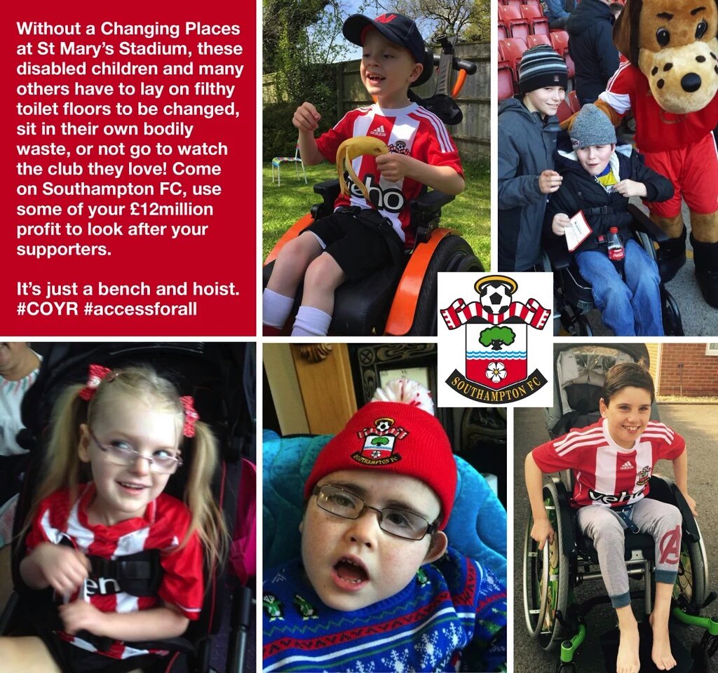 utddiscriminate's tweet photo. #budmatchdays sadly many disabled fans cant enjoy a #matchday as they have to #holditin we need #changingplaces https://t.co/hdmFPUSSZR