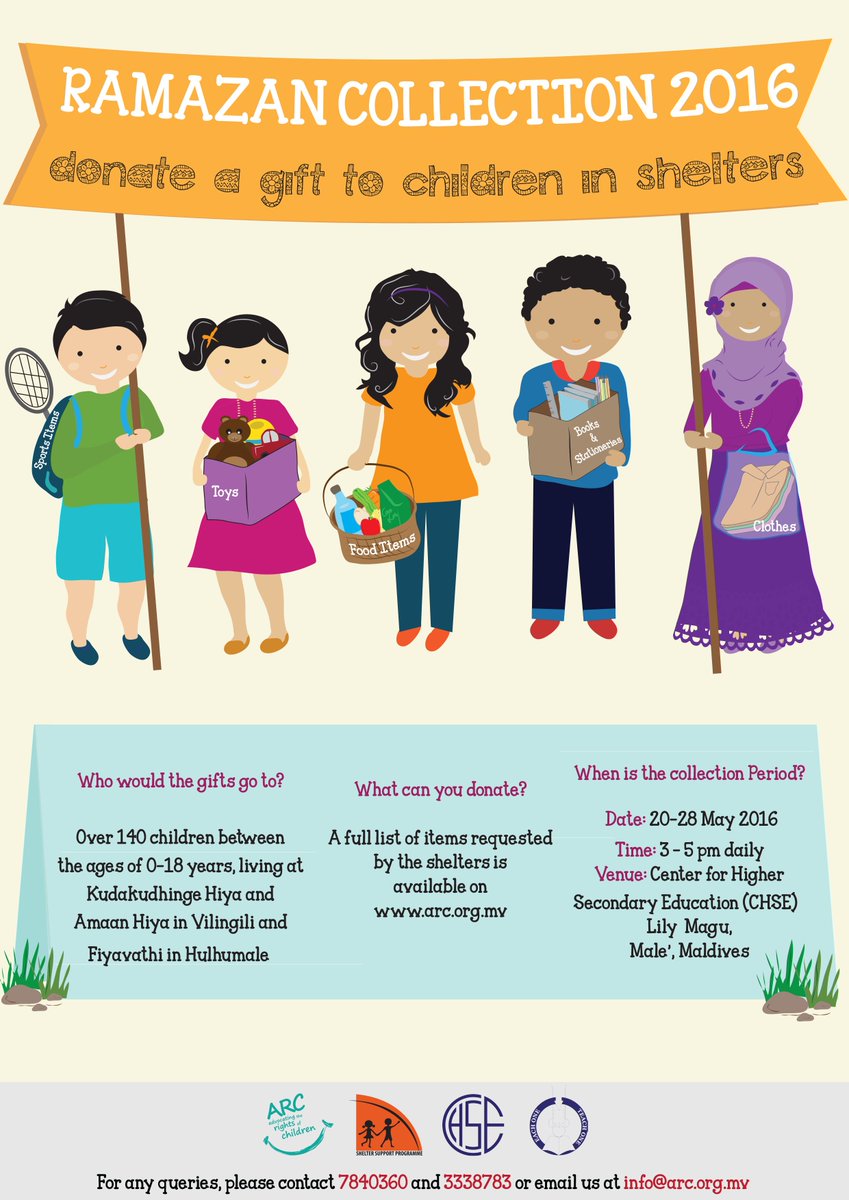 ARC_maldives's tweet photo. Donate to Children in Shelters through ARC’s Ramazan Collection. #ShelterSupportProgramme https://t.co/GRFvS0VPgY https://t.co/tTQo9wiXB3