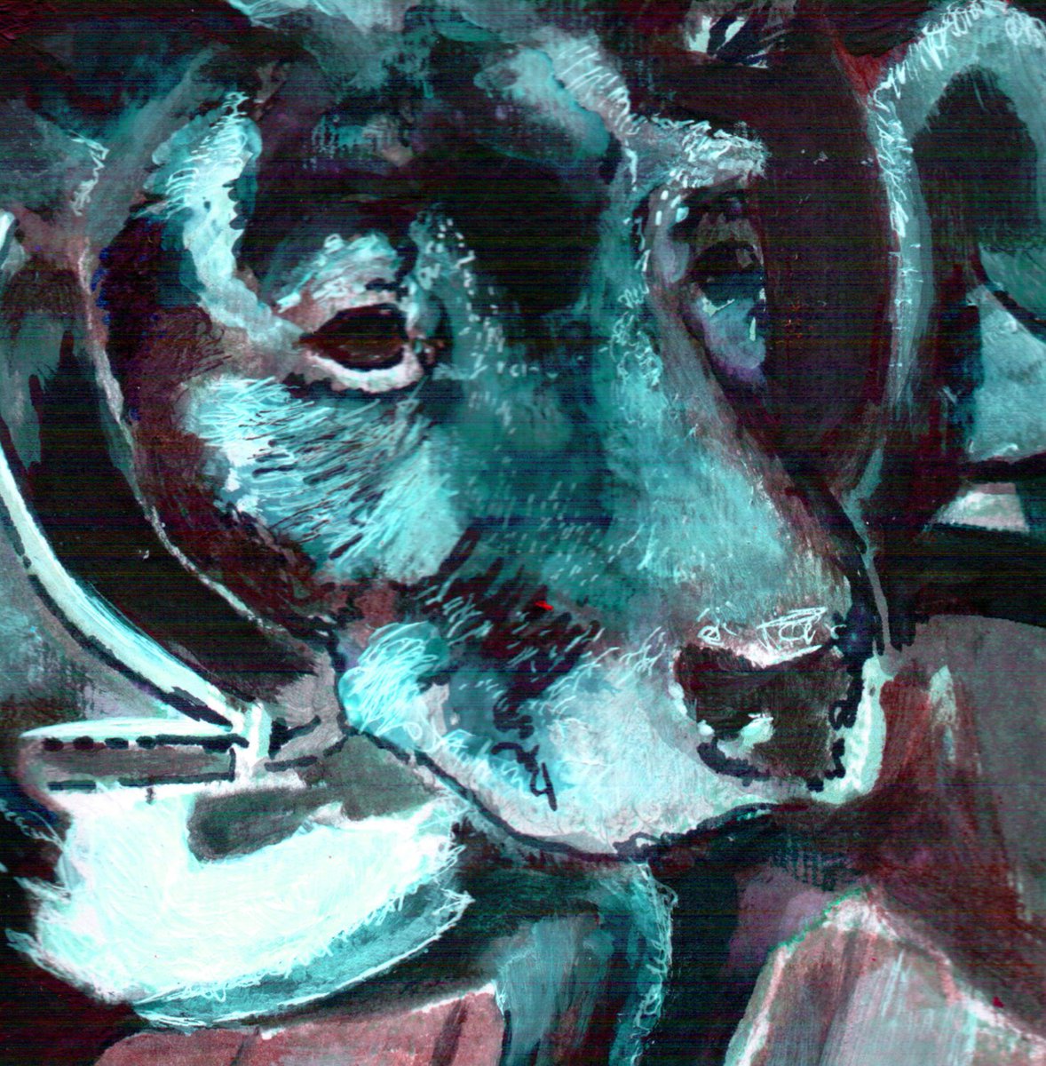 OscarJetson's tweet image. Staffordshire bull terrier dog painting print, staffie Portrait, blue Print… tuppu.net/c3f3813 #art #StaffyDog