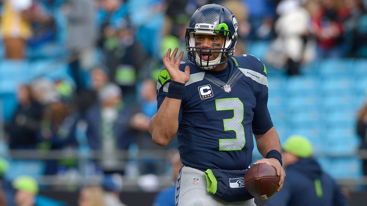 SNFonNBC's tweet image. Russell Wilson pokes fun at his own interception in Super Bowl XLIX in commencement speech. tw.nbcsports.com/sj56