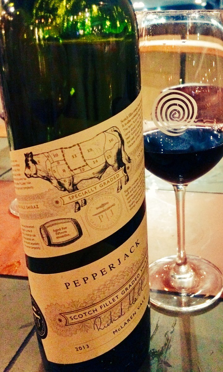 At #HurricanesGrill #Bondi specially designed #wine <a href="/PepperjackWines/">Pepperjack Wines</a> #Shiraz made for #scotchfillet <a href="/HopkinsRivBeef/">Hopkins River Beef</a>