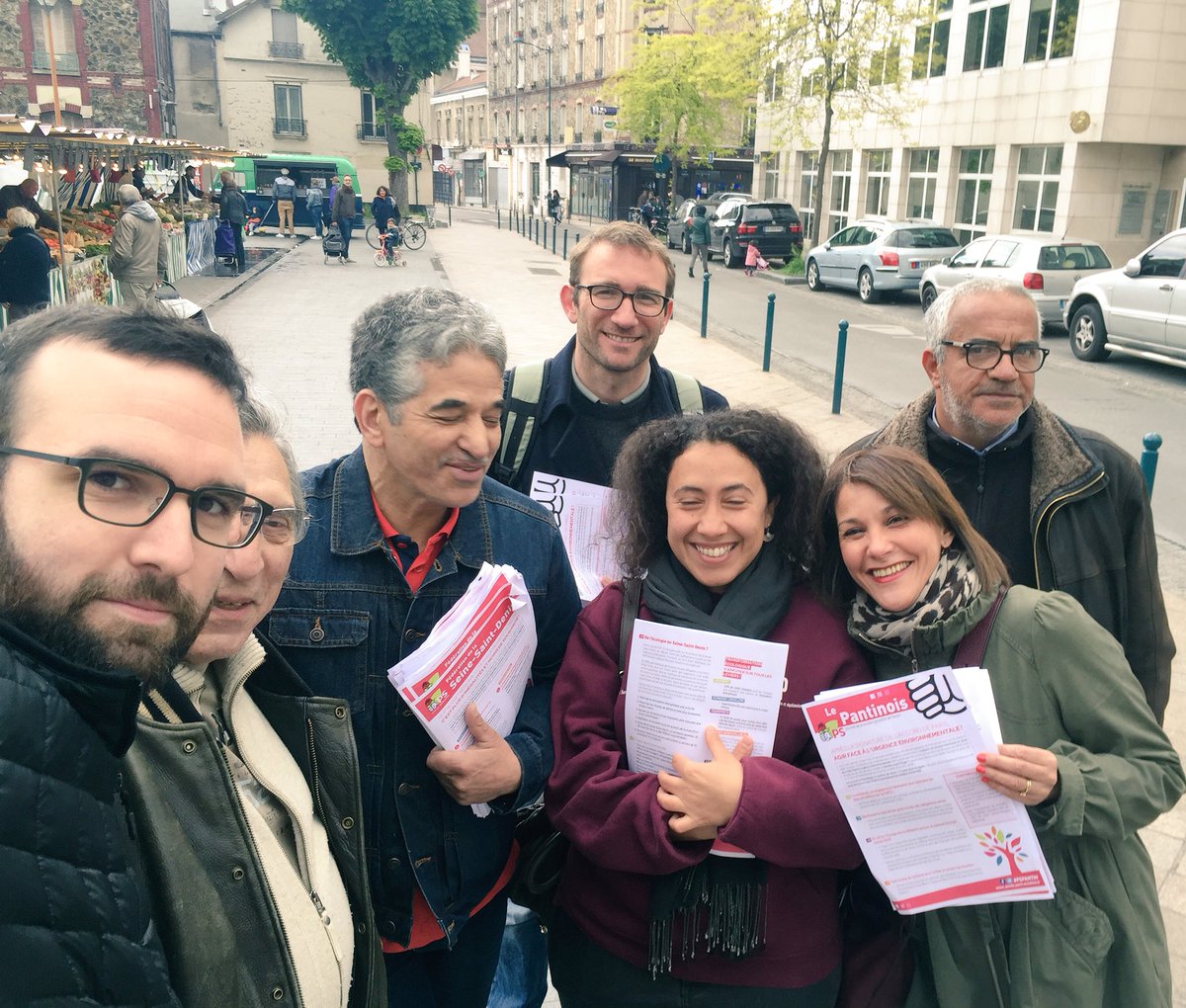 PSPANTIN's tweet photo. Mobilisés ce dimanche au marché Olympe de Gouges à #Pantin ! https://t.co/RZAXoYr7Qh