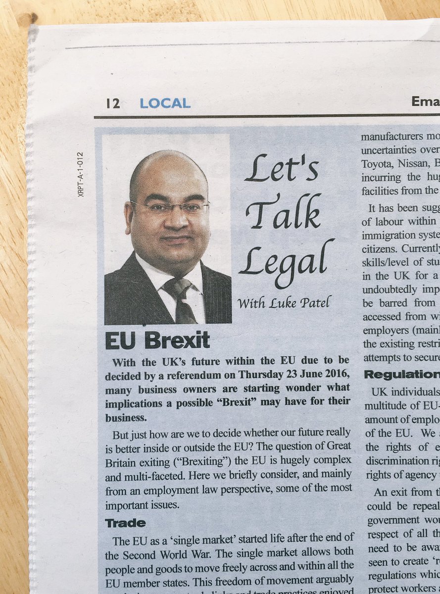 LawBlacks's tweet photo. Read the latest article from @LukeLawBlacks on the consequences of #Brexit in the May edition of #YorkshireReporter https://t.co/zbToo89eb5