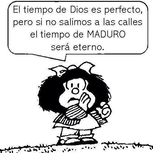 AlexisEsteban's tweet photo. Hasta Mafalda está de acuerdo.
La protesta es para destronar a #MaduroYsusPillos #CALLEEE.. @copipega @hamacazulia https://t.co/cU47nIpsTo