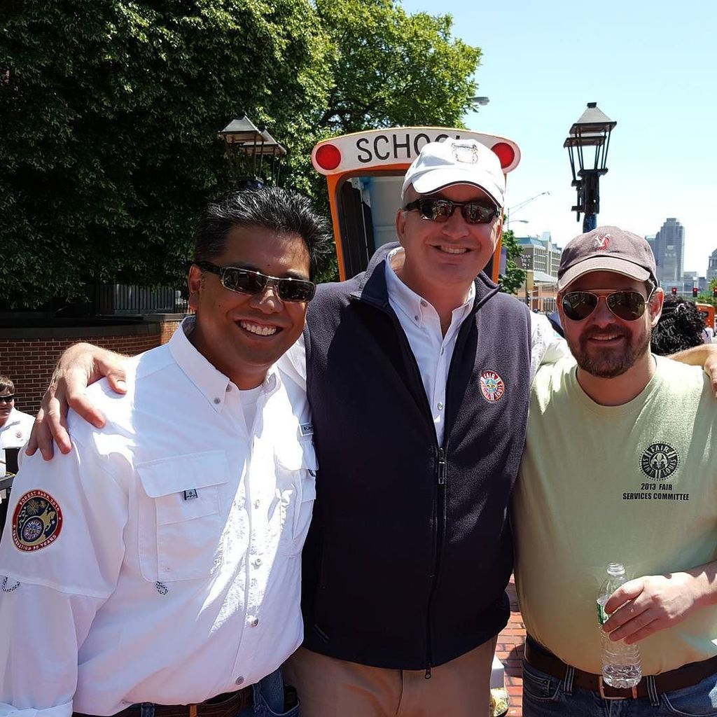 stlpr's tweet photo. Steve Pozaric David James and I are ready for the #anniemalone parade! https://t.co/bocxdFE54P #ammcomm https://t.co/IgOJ0p90xD