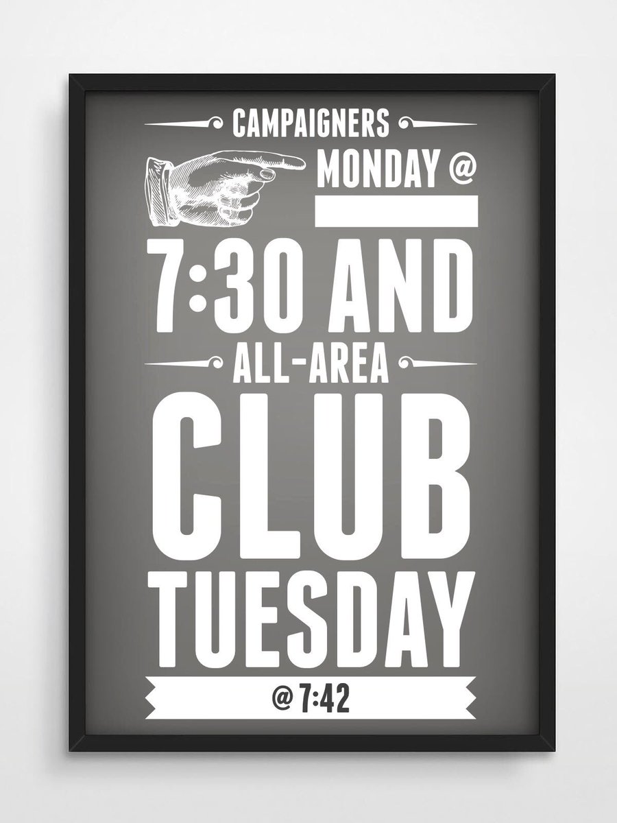 Summer Campaigners tomorrow and All-Area Club on Tuesday! You don't want to miss it!