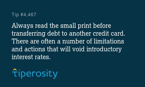 MoneyTipero's tweet photo. Always read the small print before transferring debt to another credit card. ... #creditcarโฆ https://t.co/X71CZhqBNj https://t.co/fW7w1RHb0U