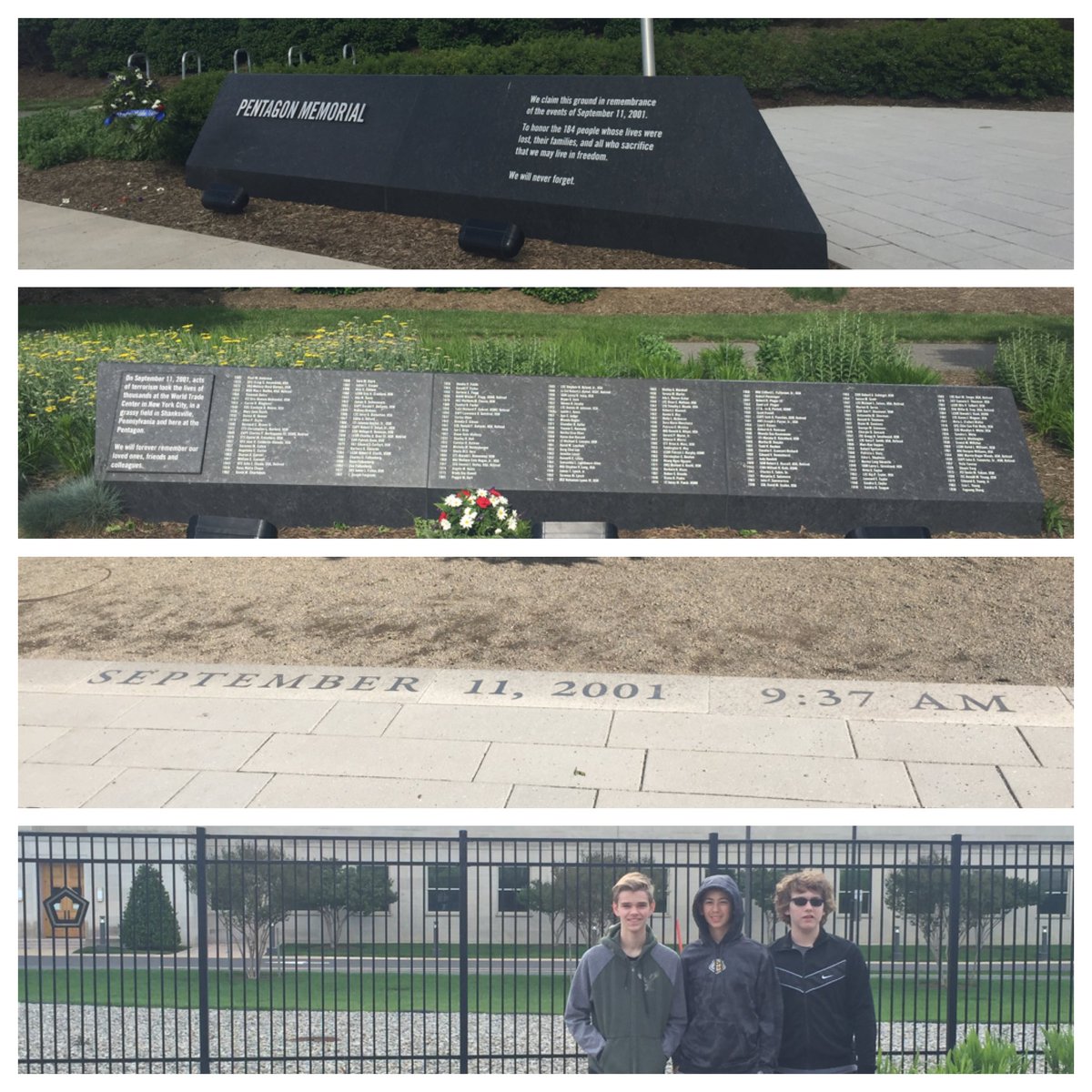HMSinDC16's tweet photo. #HMStakesDC We visited the Pentagon 9/11 Memorial today. https://t.co/wCiBR04hyy