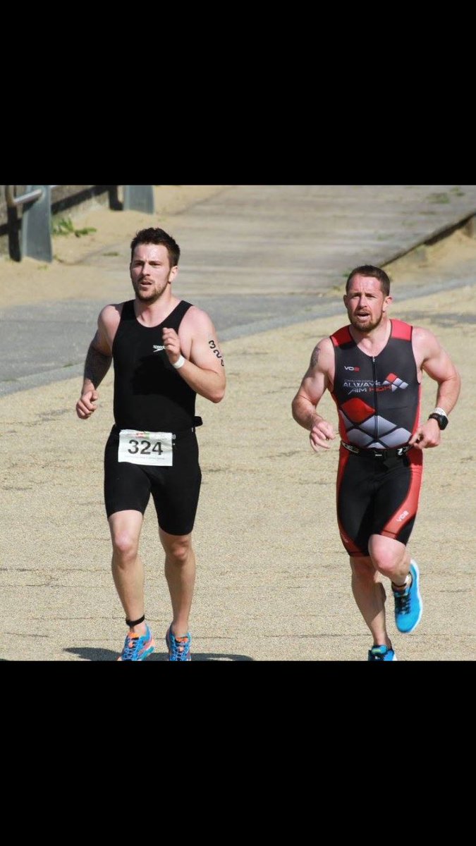 Chopkins9's tweet photo. Sprint finish at #llanelliSprintTri with this rugby legend @ShaneWilliams11 today. Great event great race! 🏊🚴🏃 https://t.co/pJHTsiVwkI