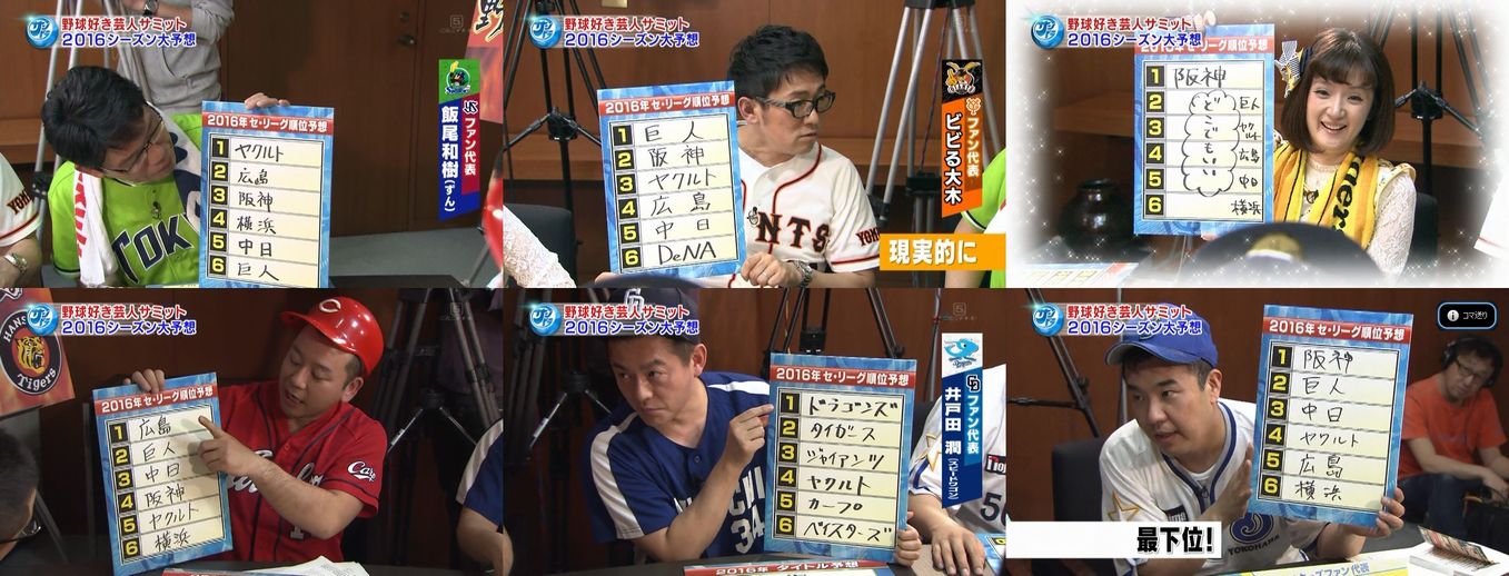 ゆうのす Twitterissa Cbcテレビ サンデードラゴンズ 野球好き芸人サミット 個別セ リーグ順位予想 T Co Mw4hifvnr7 Twitter