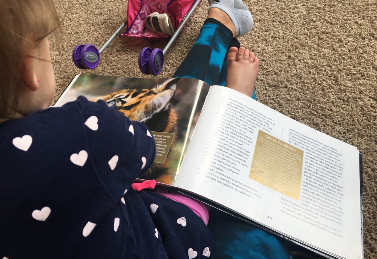 DianaSelzer's tweet photo. Sunday mornings reading "A Walk in the Park" @AkronZoo https://t.co/HOblSd2TC7