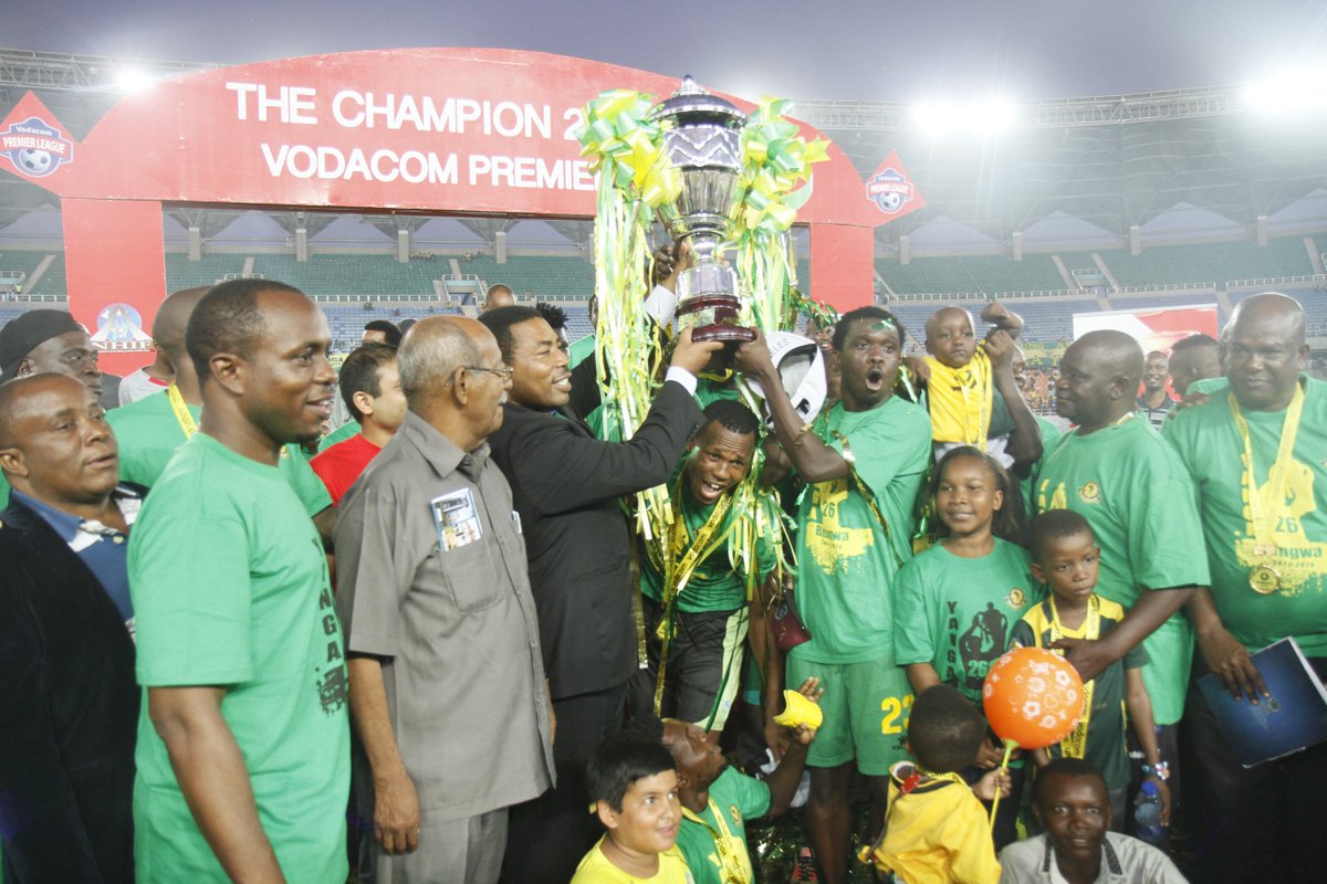 VodacomTanzania's tweet photo. @Yanga1935 Mabingwa wa Vodacom Premier League 2015/16 #VPL2015 #HapaKasiTu. https://t.co/opEykk49YY