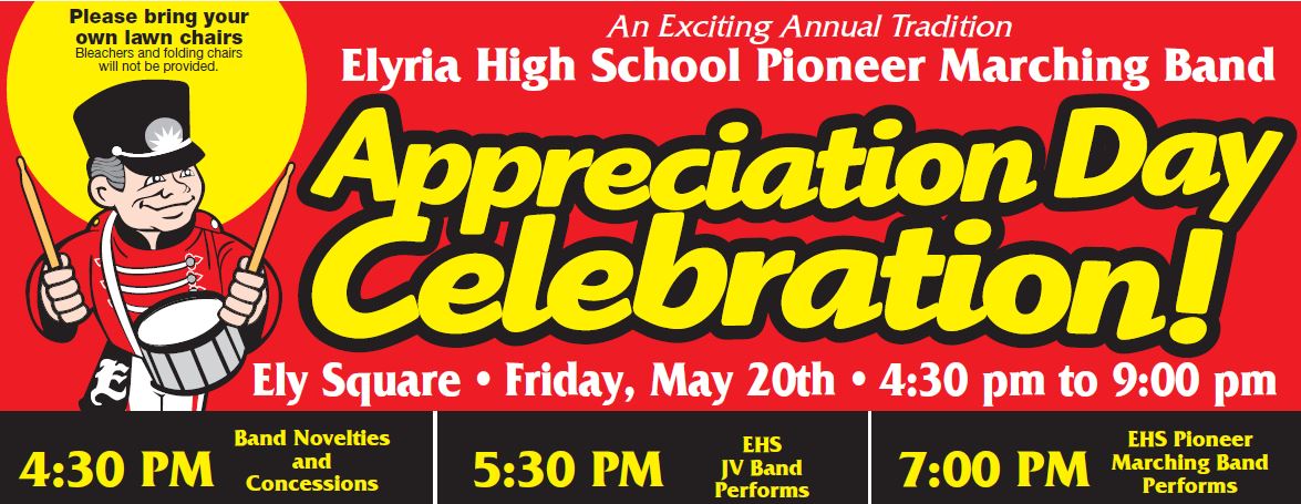 ElyriaAthletics's tweet photo. Come watch the @ehspmb on 5/20 on Ely Square! The Chevy Cruze drawing will be then as well! https://t.co/Bqac7ys3II