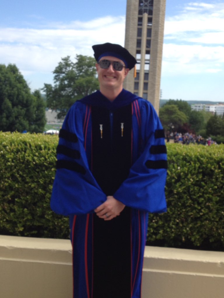 JaneATuttle's tweet image. We are lining up. @Lance_Watson is debuting as a Commencement Marshall. #KUGrad