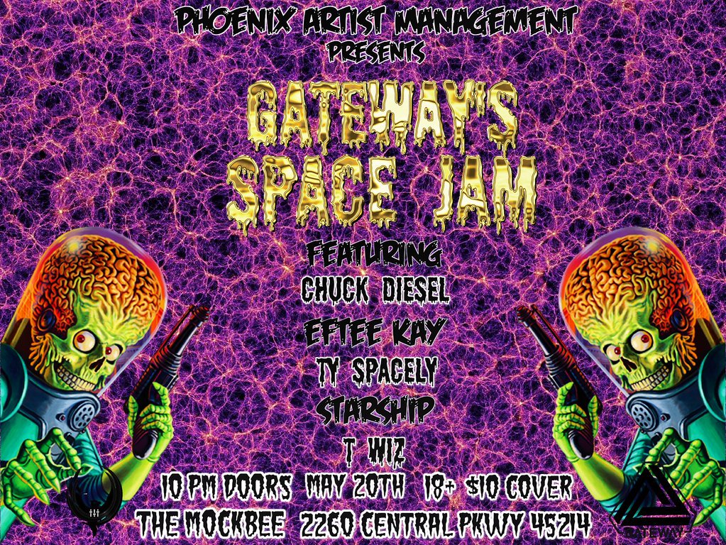 jwil918's tweet photo. This Friday May 20th come get spacey at #GatewaysSpaceJam grab tickets NOW From the Link:
https://t.co/GiQRAE7x9D https://t.co/apw7yoi5Jk