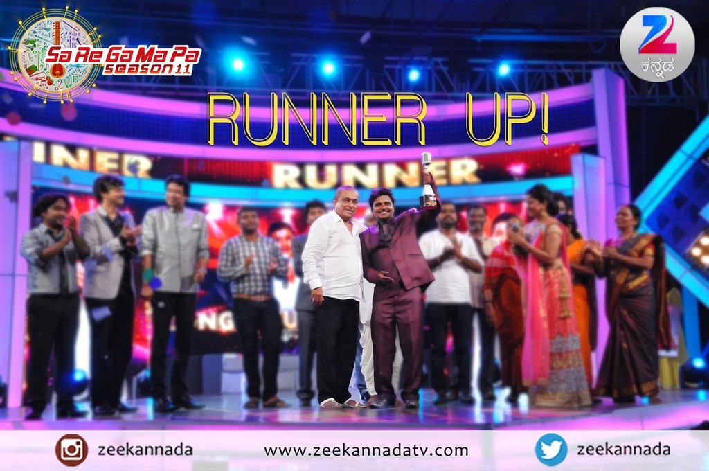 ZeeKannada's tweet photo. Revealing the runner up of #SRGMP11 #Grandfinale Shreeram R Kasar, Congrats! #ZeeKannada #SingingFever https://t.co/XtD1HfMDiF