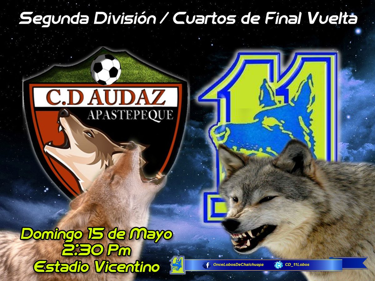 CD_11Lobos's tweet photo. #SegundaDivision | A las 2:30 inicia el Audaz - Once Lobos, en el estadio Vicentino.
#CuartosVuelta https://t.co/kQq5SqBPNR