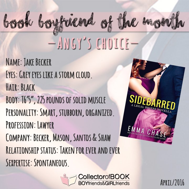 CollectorBookBF's tweet photo. Jake Becker from #Sidebarred by @EmmaChse is @potteralda's #BookBoyfriendofApril2016 https://t.co/qJHU48Lyfz https://t.co/wEmhJOQuYr