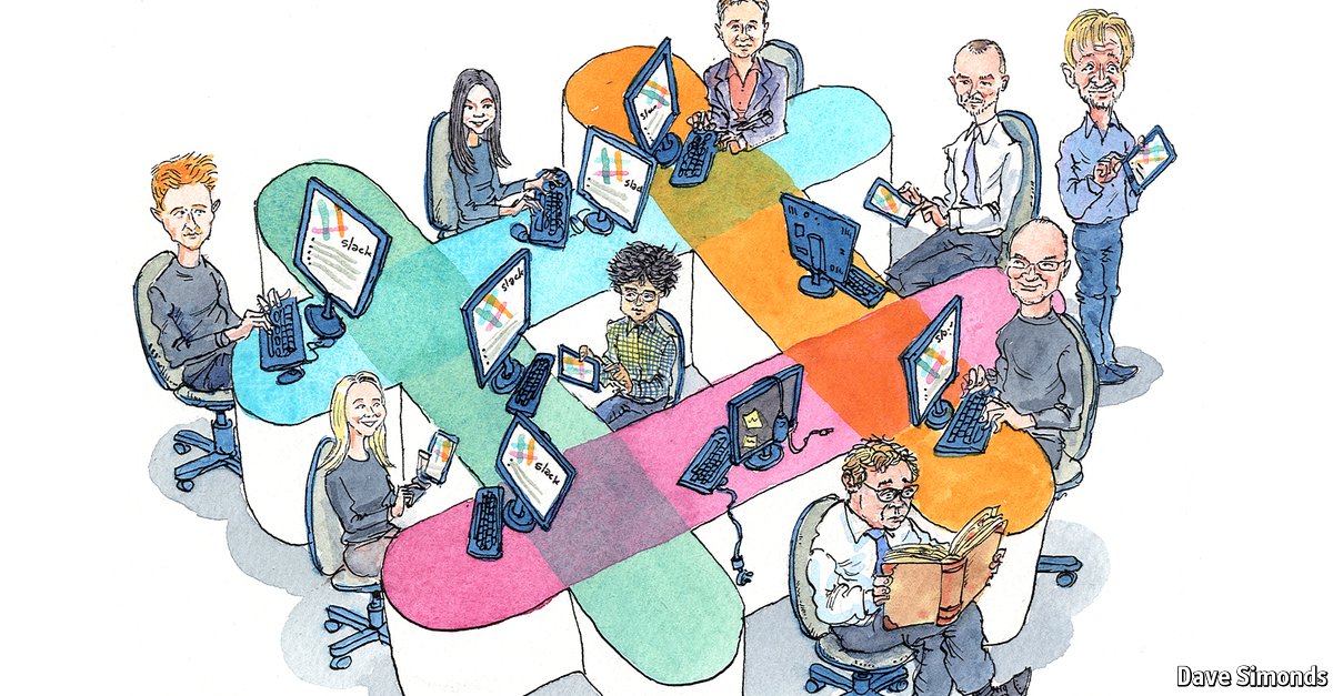 TheEconomist's tweet photo. Slack has 2.7m daily users. Do messaging tools make office life simpler or more distracting? https://t.co/dt2J1AG3cf https://t.co/nPFkp45HvQ