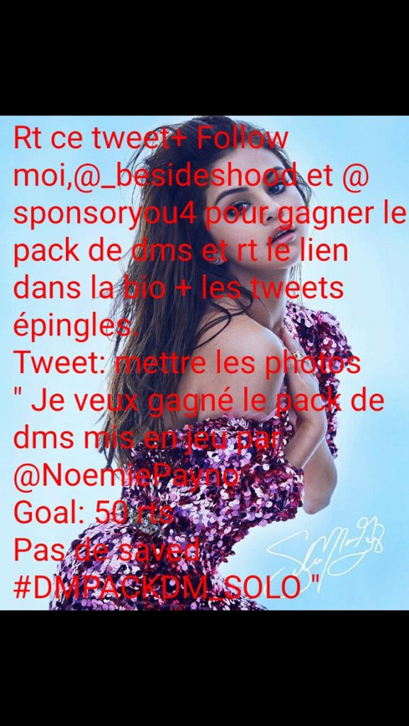 ziamyself's tweet image. Je veux gagné le pack de dms mis en jeu par @NoemiePayno 

Goal: 50 rts

Pas de saved
#DMPACKDM_SOLO
