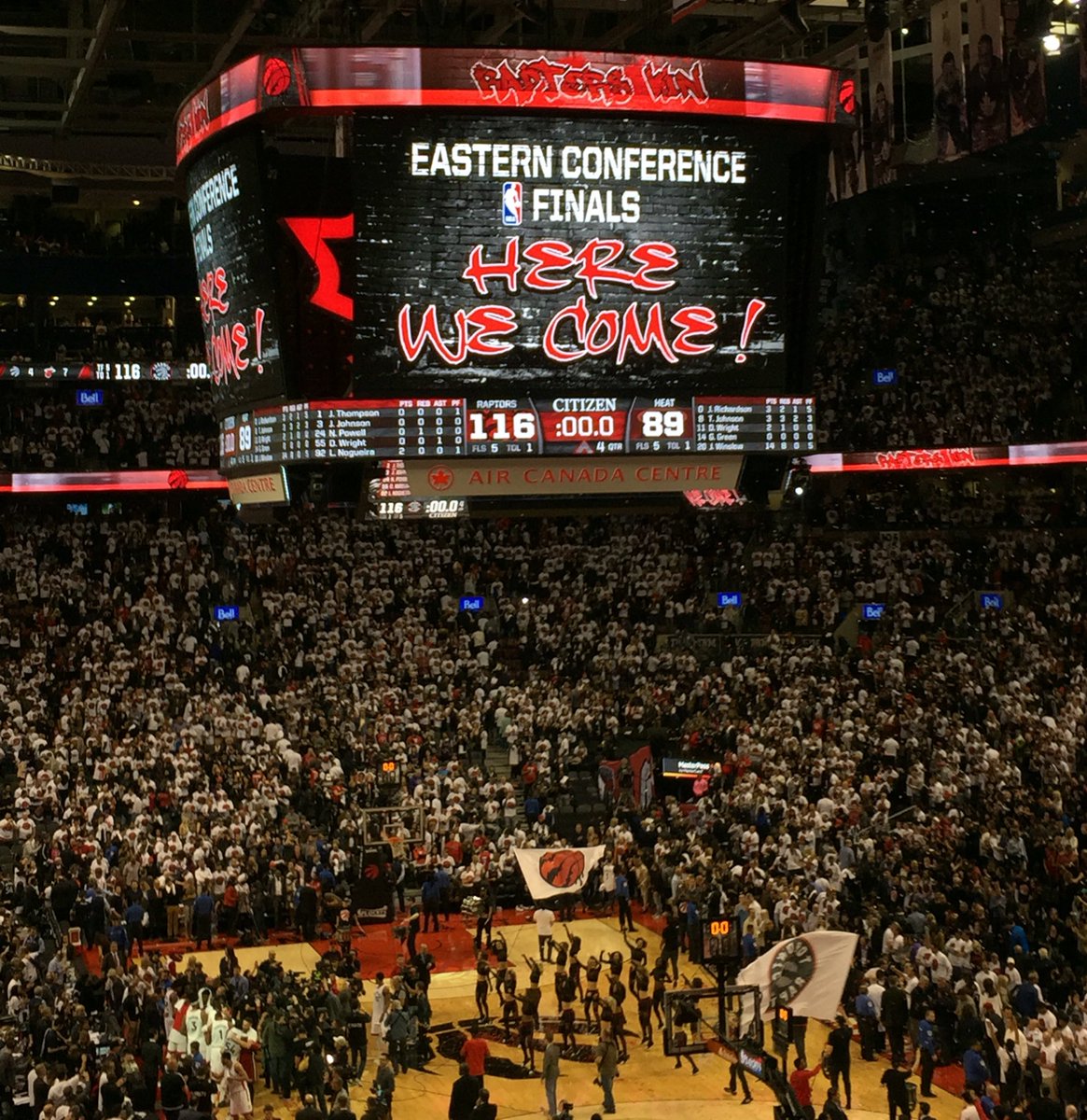 KateBeirness's tweet photo. Could totally care less about the Cavs right now....time to enjoy this moment @Raptors fans!!! #WeTheNorth https://t.co/MqPMUBpzAG