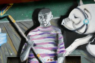 YiraenLP's tweet photo. Pintura Mural del #Guernica en #LaPlata, calle 532 y 23. A la entrada del @estadiounicolp, por Lumpenbola https://t.co/wRoF9E5Wzi
