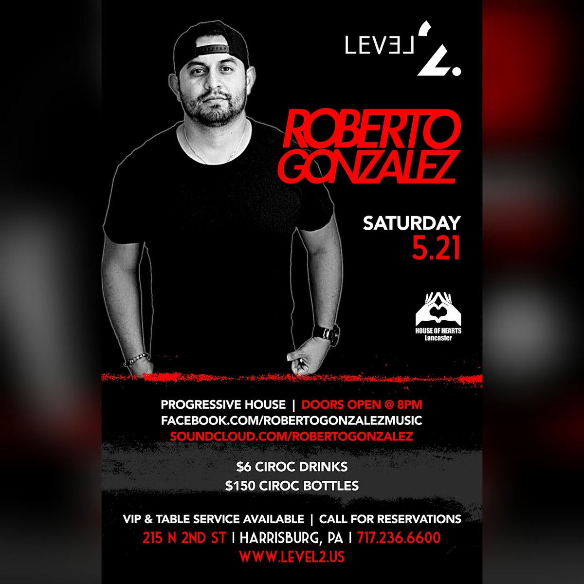 HoHlancaster's tweet photo. 10days away! Reserve your VIP tables as @RobertoGonzale brings you your favorite in #housemusic sounds! 717-236-6600 https://t.co/BNCExS3ocC