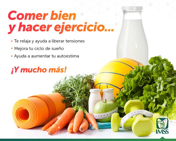 Tu_IMSS's tweet photo. Buenos hábitos como comer sanamente y realizar actividad física diaria, determinarán un estilo de vida saludable https://t.co/FYjVYCpFC8