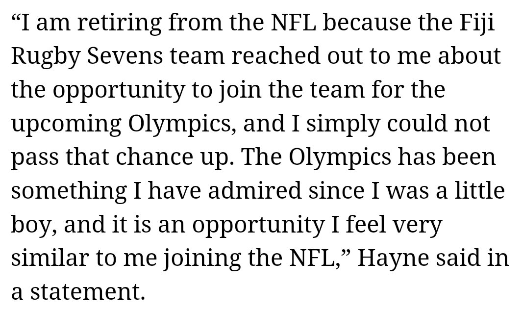 Rugbydump's tweet photo. BREAKING: Jarryd Hayne leaves the NFL to join Fiji 7s squad with aim of playing in Olympics. Didn't see that coming! https://t.co/5iEdr0Z3Ot