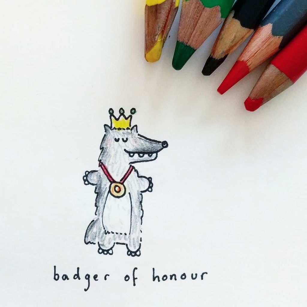 squigglers's tweet photo. An award I would love to win - The Badger of Honour🎖

#illustration #squigglers #pun #badg… https://t.co/lc3gpTtBOO https://t.co/ZqYs0h7Df2