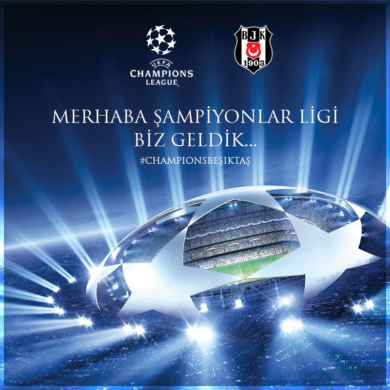 Besiktas's tweet photo. Merhaba @ChampionsLeague biz geldik... 

#ŞampiyonBeşiktaş

#ŞerefiyleHakkıyla https://t.co/sIbFFWkRcd