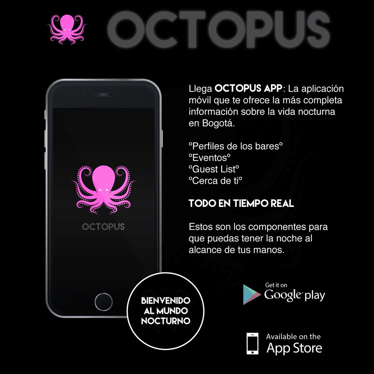Octopusapp_co's tweet image. Con #OctopusApp tendrás las mejores discotecas, bares y eventos al alcance de tus manos.