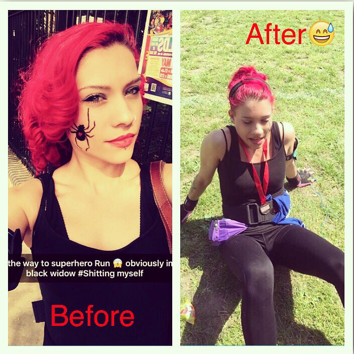 RomanySwift's tweet photo. 10k in 49.52 Thanks everyone for your support💜 What an experience! @doitforcharity #superherorun2016  #CharityMind https://t.co/sU44iel6vL