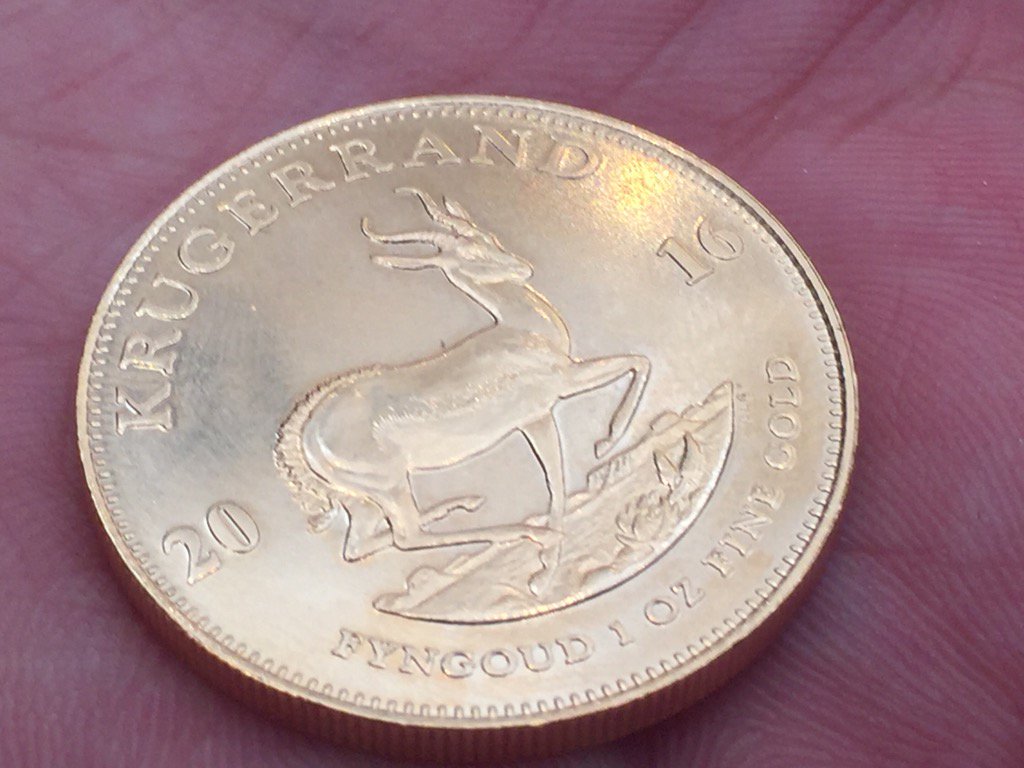 The 1oz fine gold Krugerrand that Adam Jones <a href="/SRP_UK/">SRP UK</a> received for winning the <a href="/IRPA_14/">IRPA 14</a> YSPA in Cape Town.