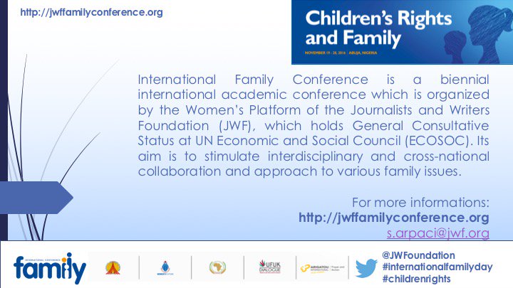 JWFoundation_'s tweet photo. The aim of the Conference is to stimulate interdisciplinary&amp;cross-national collaboration to various family issues. https://t.co/TtDEYaZr24