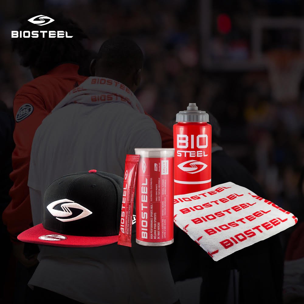 BioSteelSports's tweet photo. Correctly guess how many points the @Raptors score today for your chance to win a prize pack! RT to enter. https://t.co/396dGrIFfm