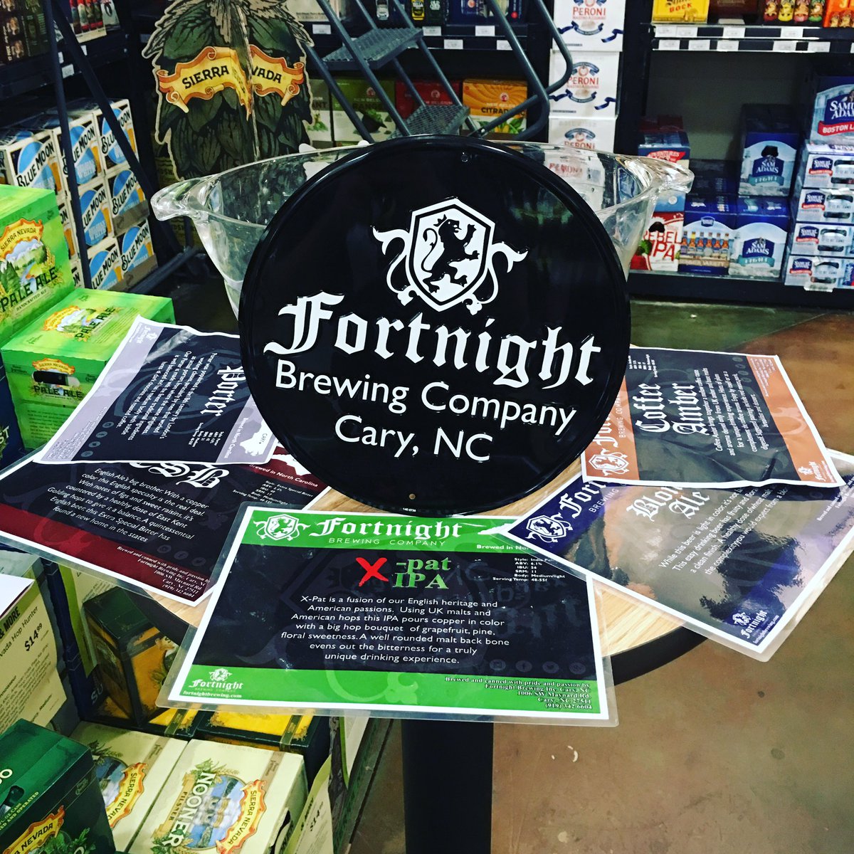 FortnightJames's tweet photo. @fortnightbeer today 5/15 @TotalWine @ShopBirkdale #birkdale #cltbeer #craftbeer #ncbeer #thebritisharecanning https://t.co/MZzcF87T4V