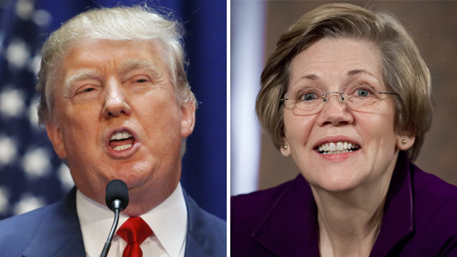 thehill's tweet photo. Trump on Warren: "You mean Pocahontas?" https://t.co/VN5ypgIhOJ https://t.co/JOfdqAgiPE