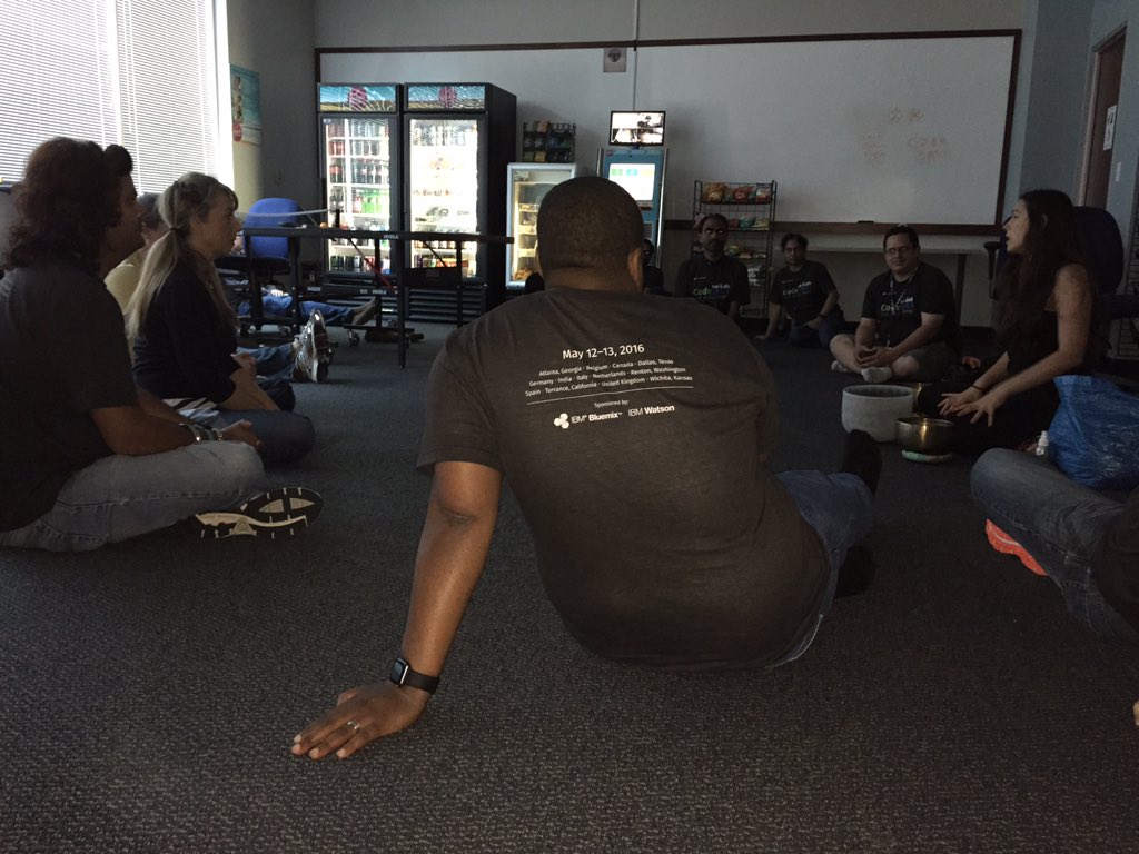 blinola's tweet photo. Meditation class for 2016 Code Games participants at @Wolters_Kluwer. #IrvingCodeGames2016 @WKTAAUS @mark_lawler https://t.co/xVtOHOunz8