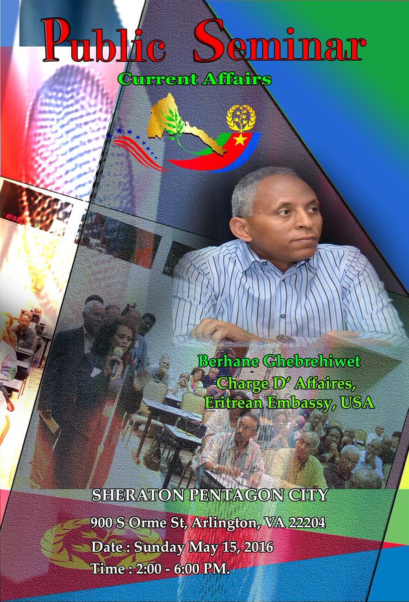 Ghidewon's tweet photo. Washington DC public seminar under way. B/Berhane  @EmbassyEritrea speaking on 25 yrs of resilience &amp; development https://t.co/Vnuf0mBpcJ