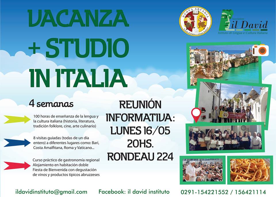 IlDavidIstituto's tweet photo. Vacanza studio en Italia! Los esperamos en la reunión informativa https://t.co/6ZxZ4mjz3z