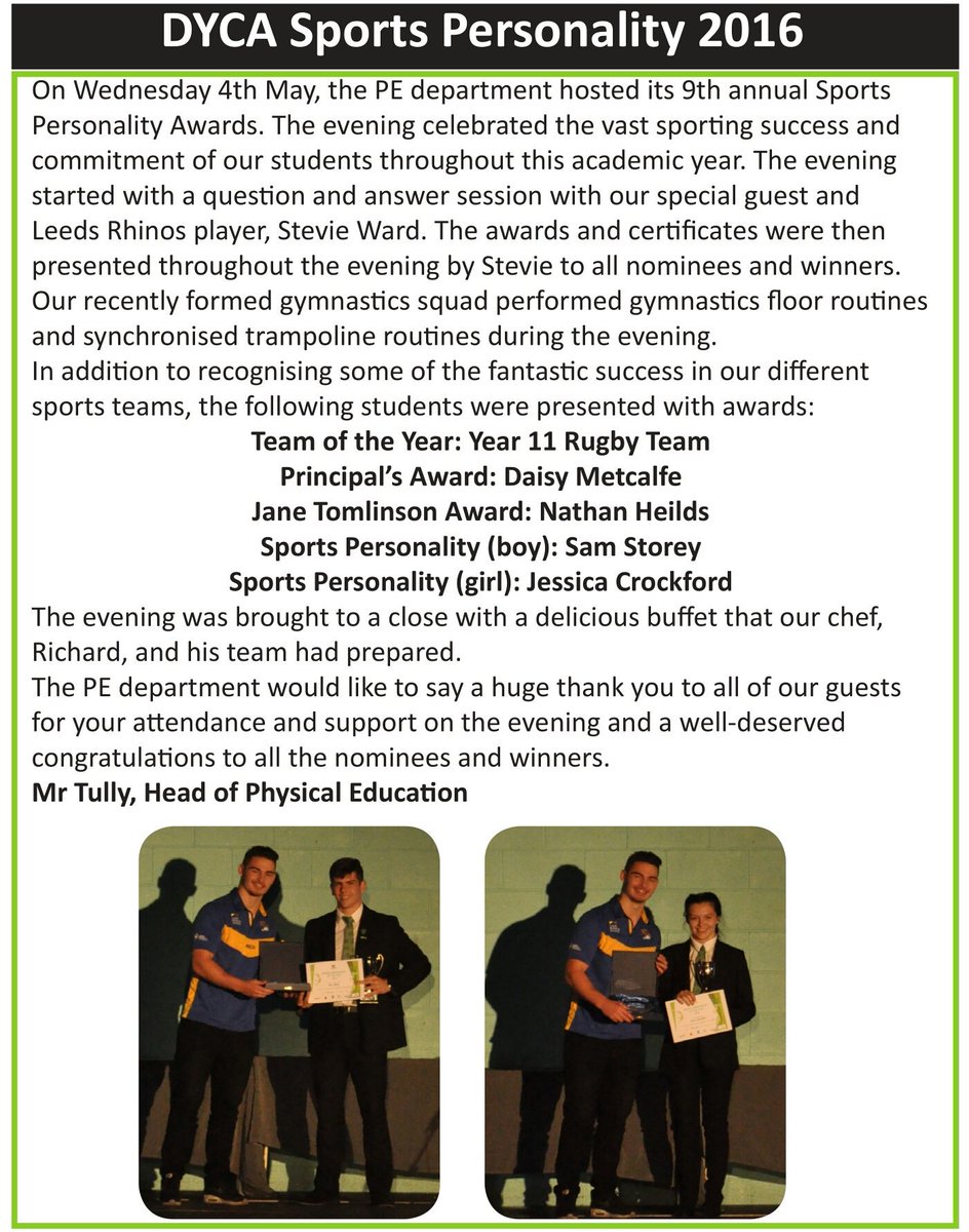 BYASportandPE's tweet photo. DYCA Sports Personality 2016 https://t.co/XWRuWeMNR7