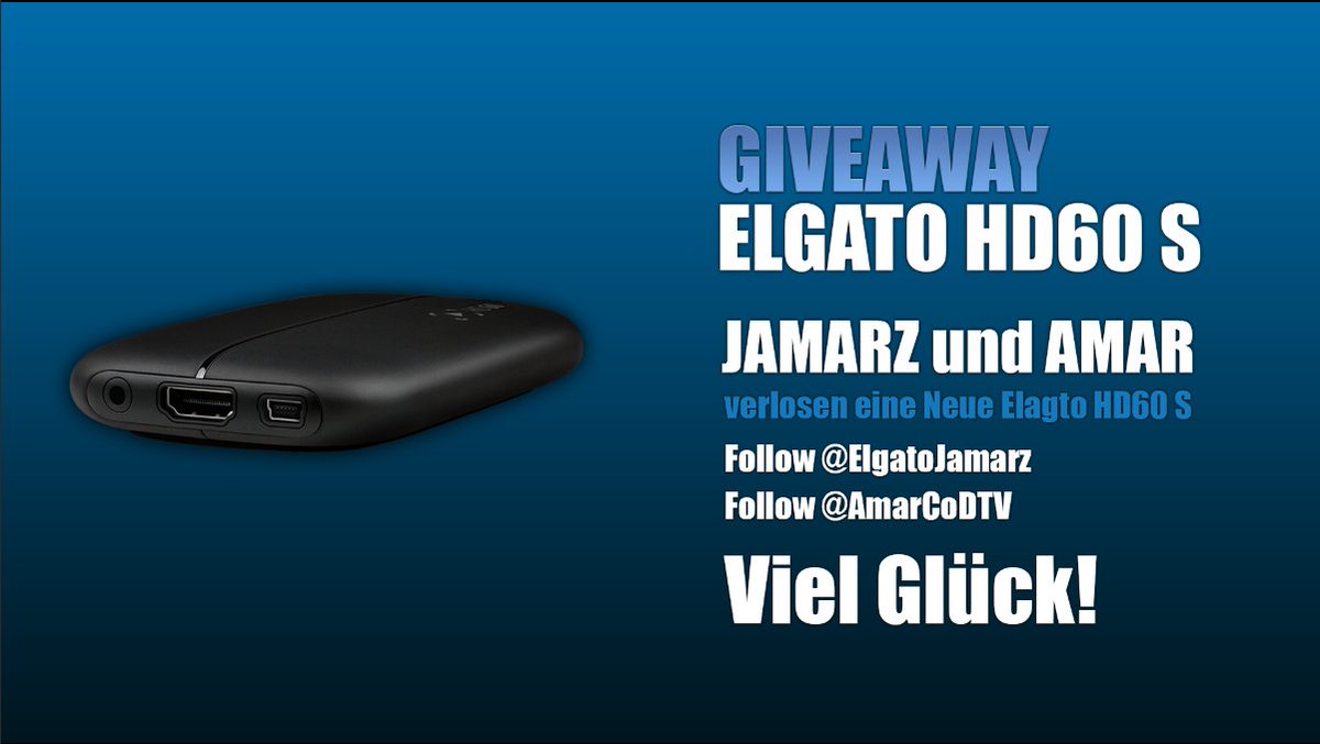 JamarzMW's tweet photo. +++Giveaway+++
Elgato HD60 S
1. Folgt @ElgatoJamarz &amp; @AmarCoDTV 
2. RT den Tweet mit #JAmar24
Viel Erfolg https://t.co/VTJMKaf0fr
