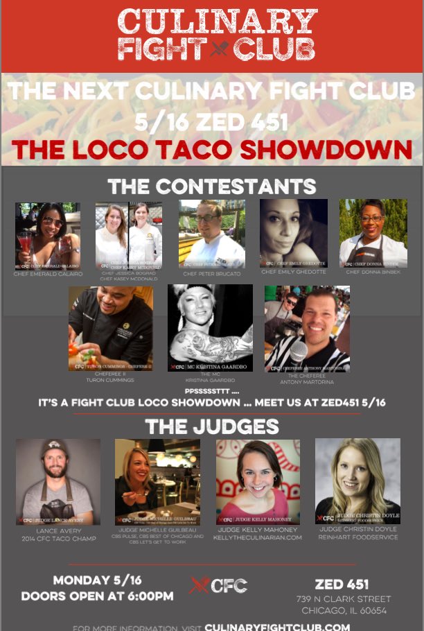 ChefFight's tweet photo. 5 Chefs Enter tomorrow but only 1 #Taco can win! Join us for an Epic Showdown. Get your tix: https://t.co/zrwp6qx1C2 https://t.co/BBJATowDaa