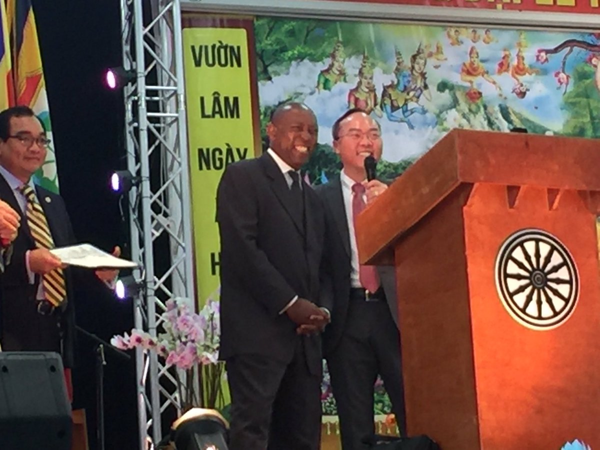 SylvesterTurner's tweet photo. I joined @SteveLeHTX &amp; Vietnamese community celebrating Vesak. Vesak is one of the most sacred Buddhist holy days. https://t.co/sxQB4zAomn